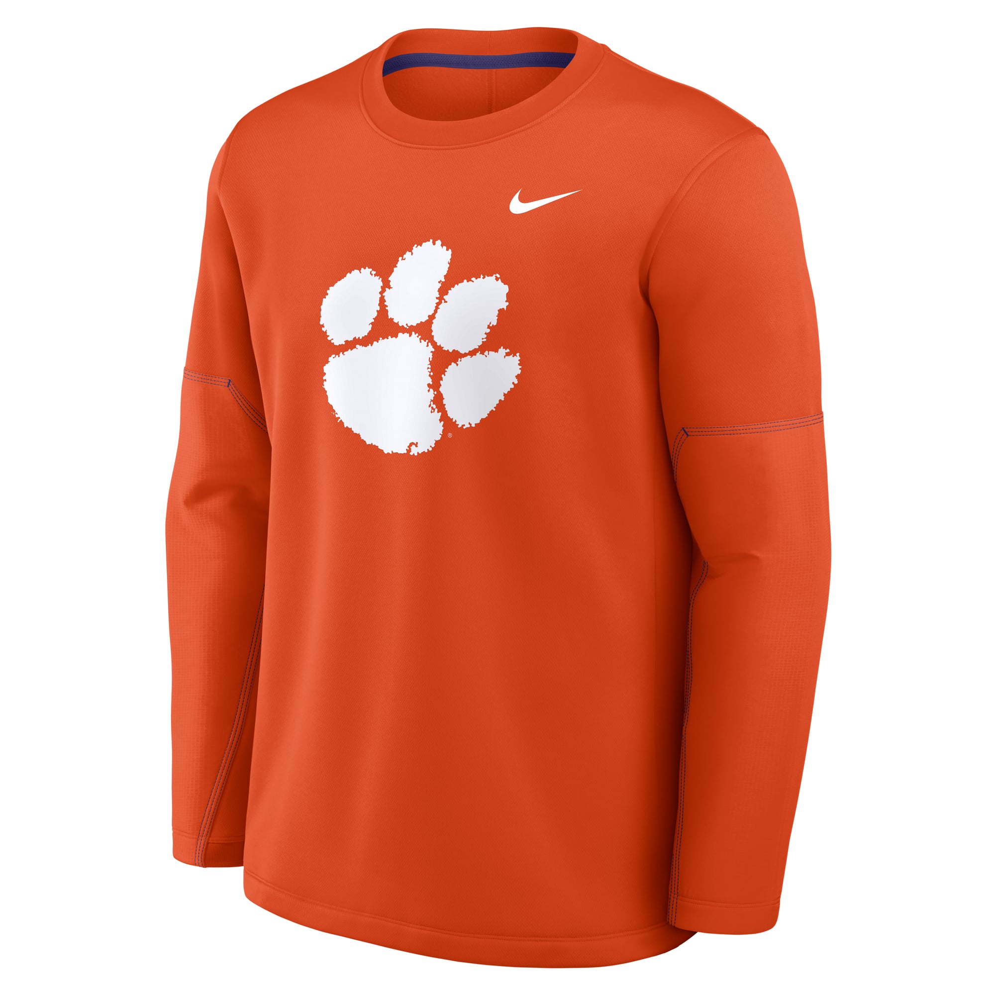 Men's Nike Orange Clemson Tigers 2026 Sideline Coaches Therma-FIT Long Sleeve Top